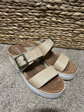 TOMS Diana Mule Buckle Wedge Sandal
